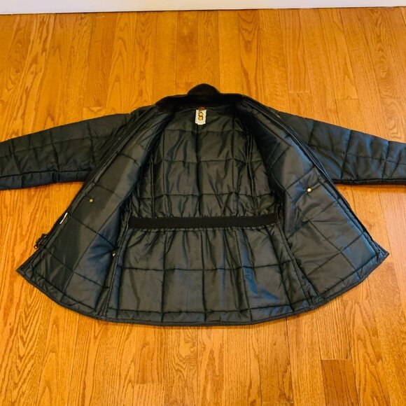 VTG Bob Allen Black Puffer Quilted w/Black Suede Shooting Jacket Mens Medium - Picture 5 of 16